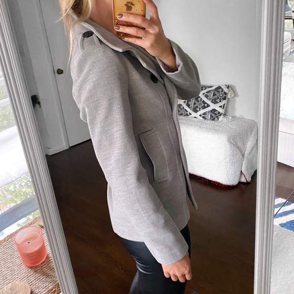 🩶 H&M GREY WOVEN STITCHED FALL JACKET! - Picture 4 of 16
